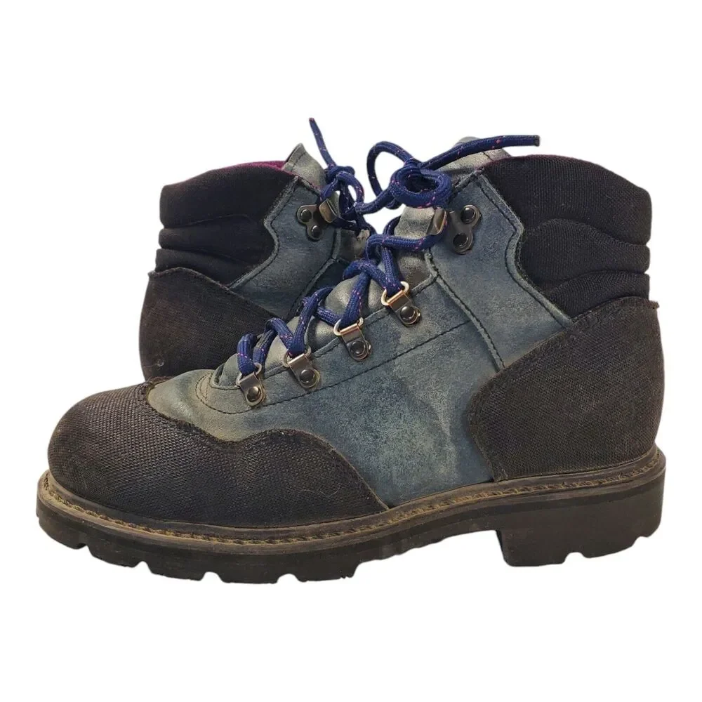 RED WING SHOES Boots Mens Size 6 Blue Black Canvas Combat ANSI Z41 PT91 Workwear